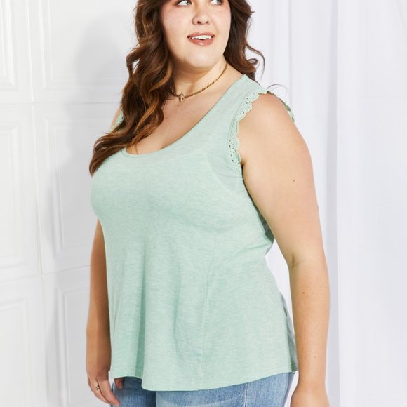 Petal Dew Birdsong Full Size Lace Trim Tank - Picture 7 of 9